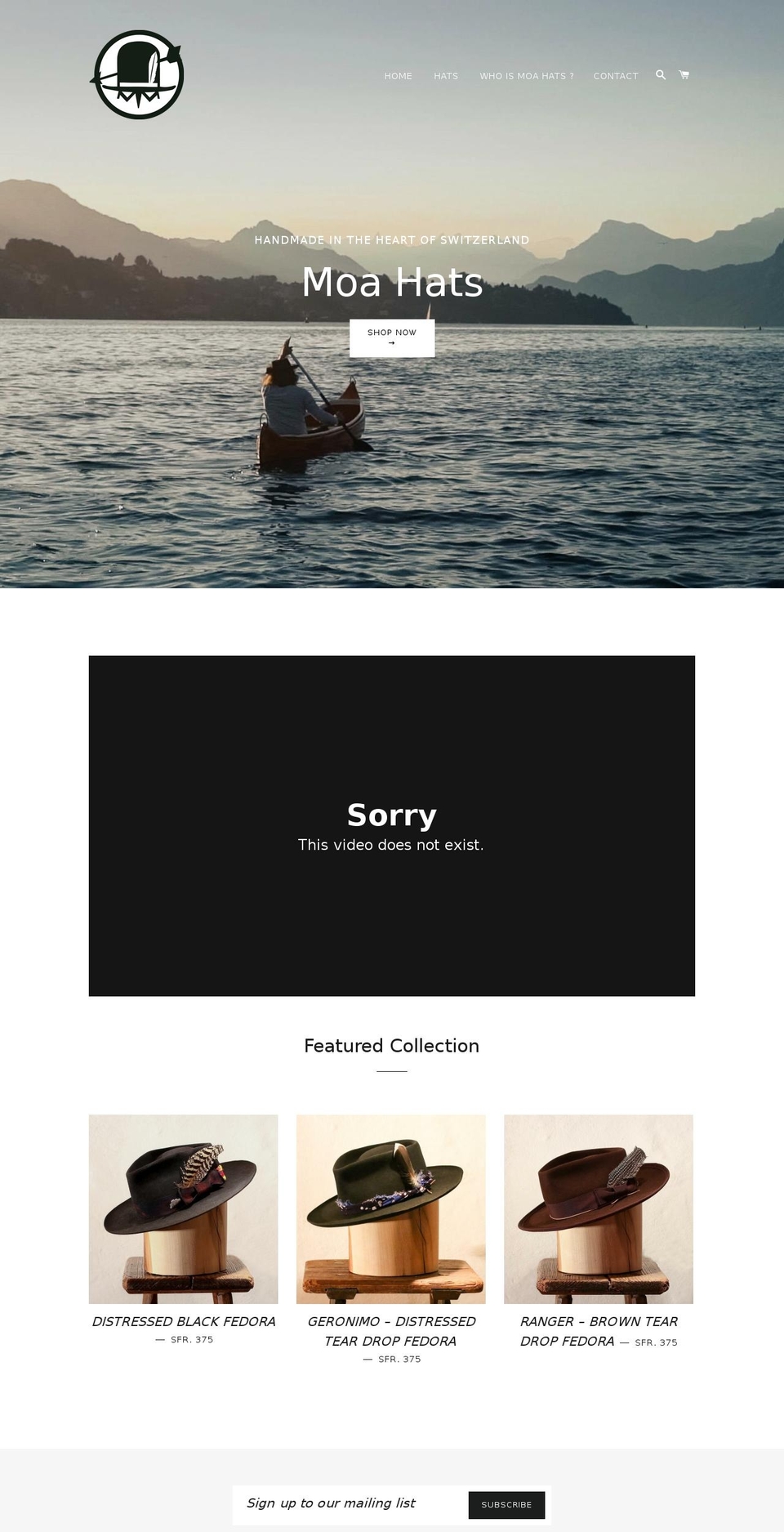 moahats.com — Shopify storefront screenshot