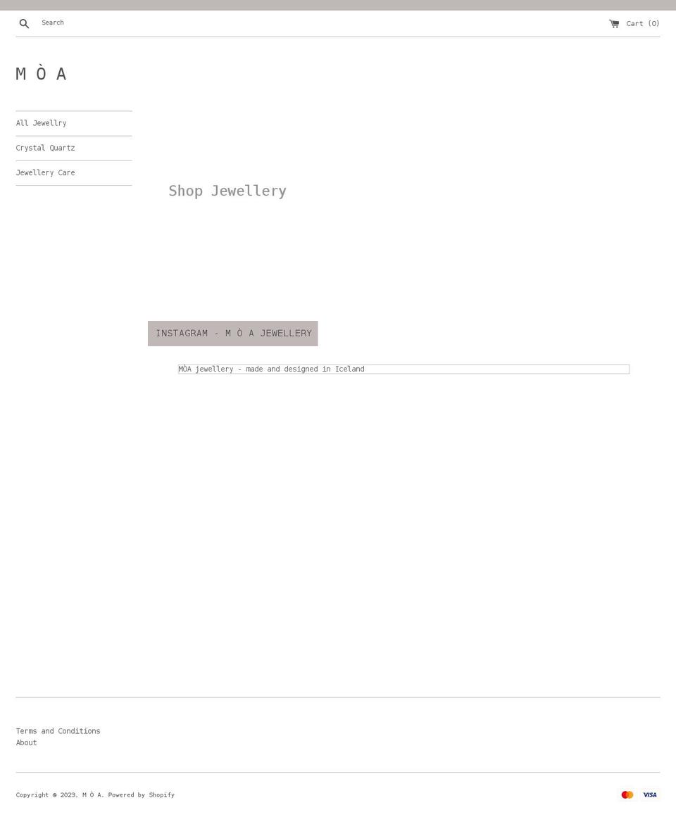 moajewellery.com shopify website screenshot