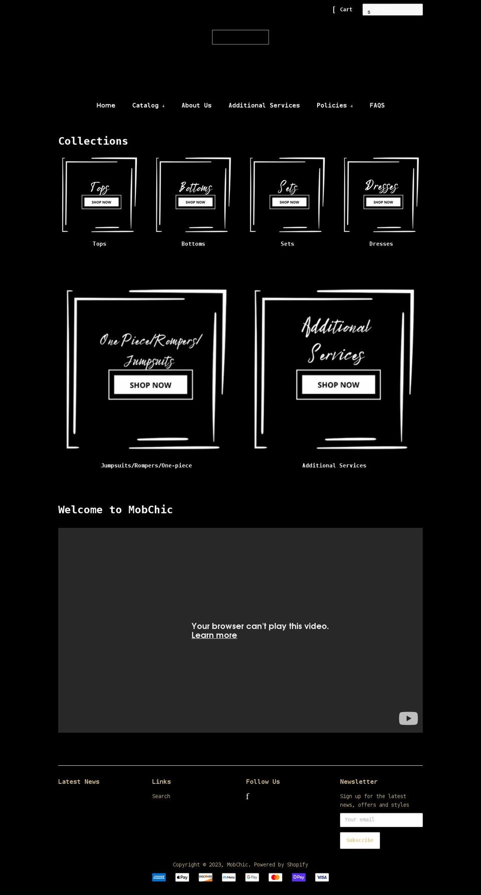 mob-chic.com shopify website screenshot