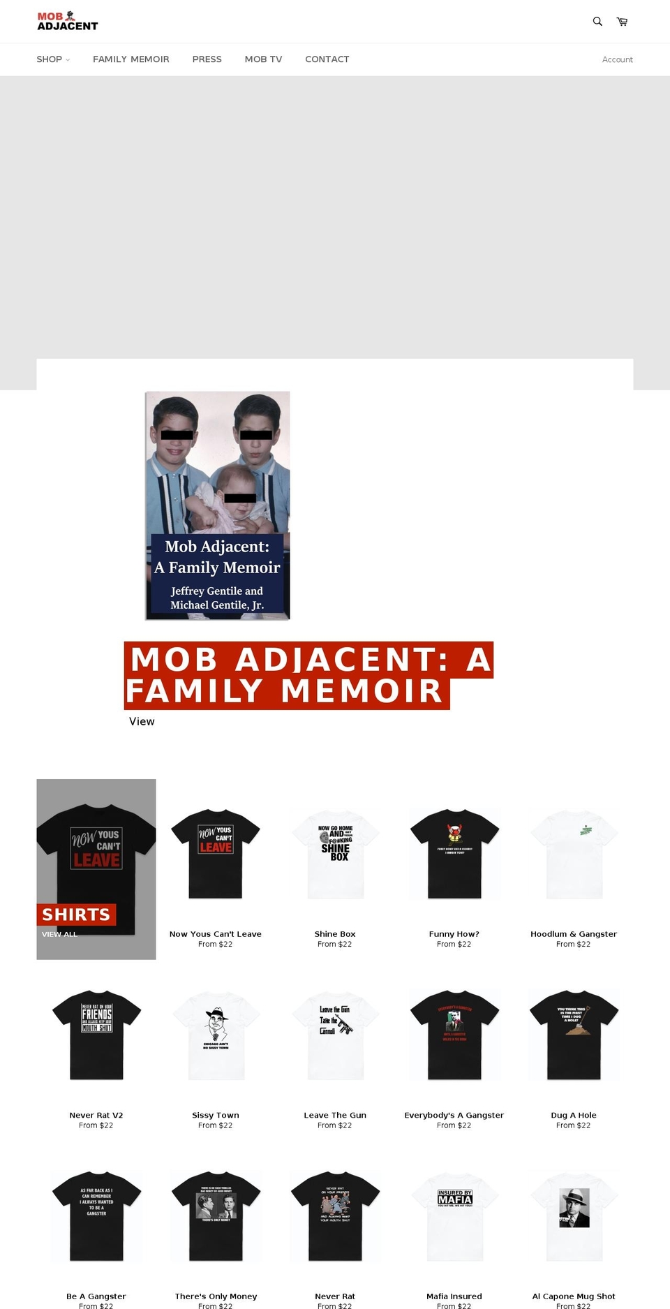 mobadjacent.com shopify website screenshot
