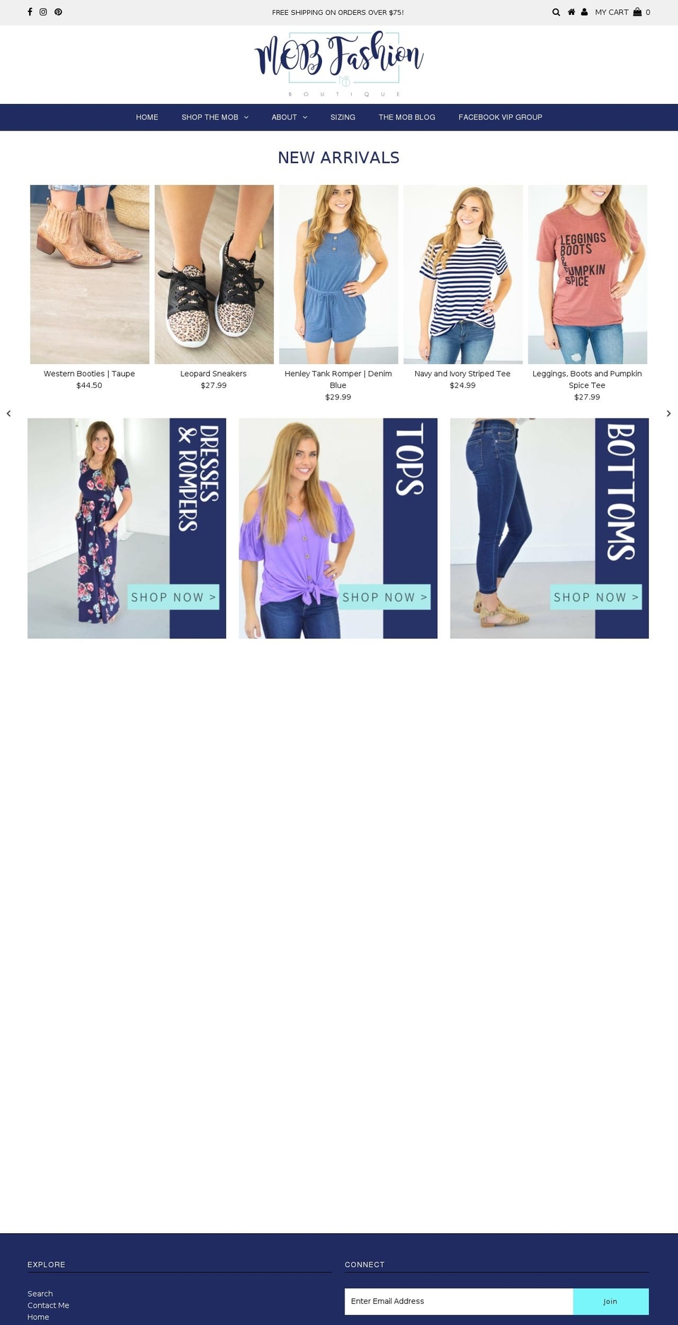 mobfashionboutique.com — Shopify storefront screenshot