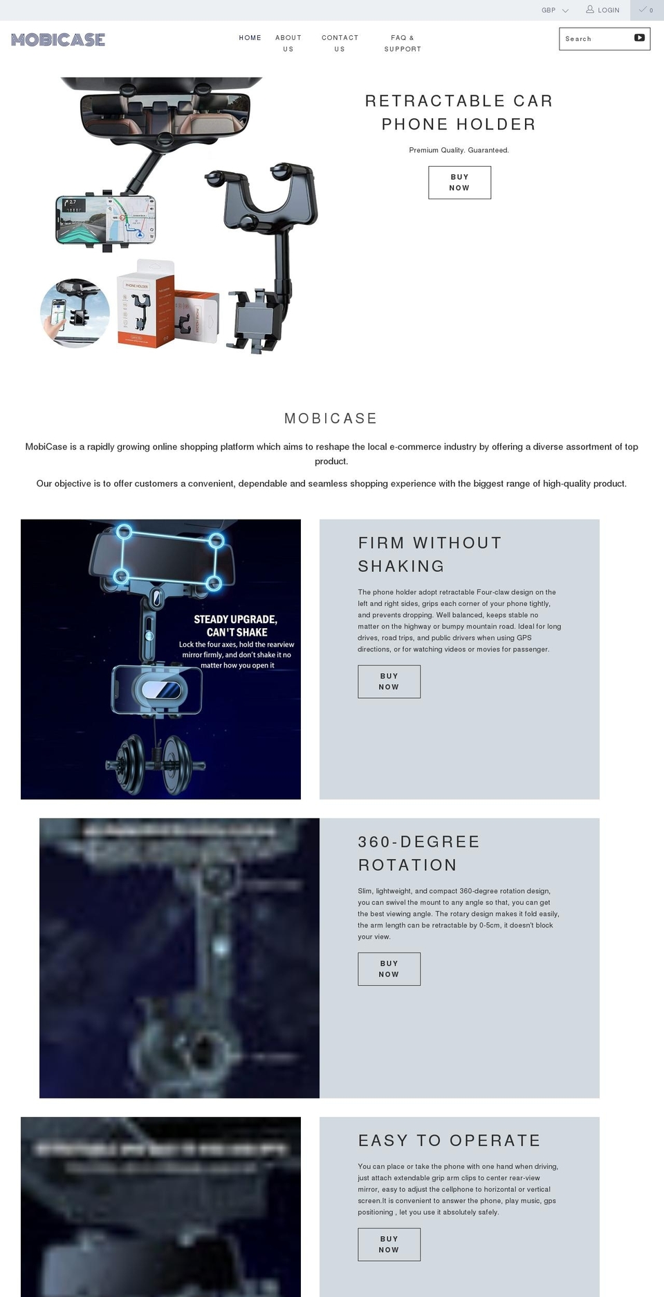 mobicase.co shopify website screenshot