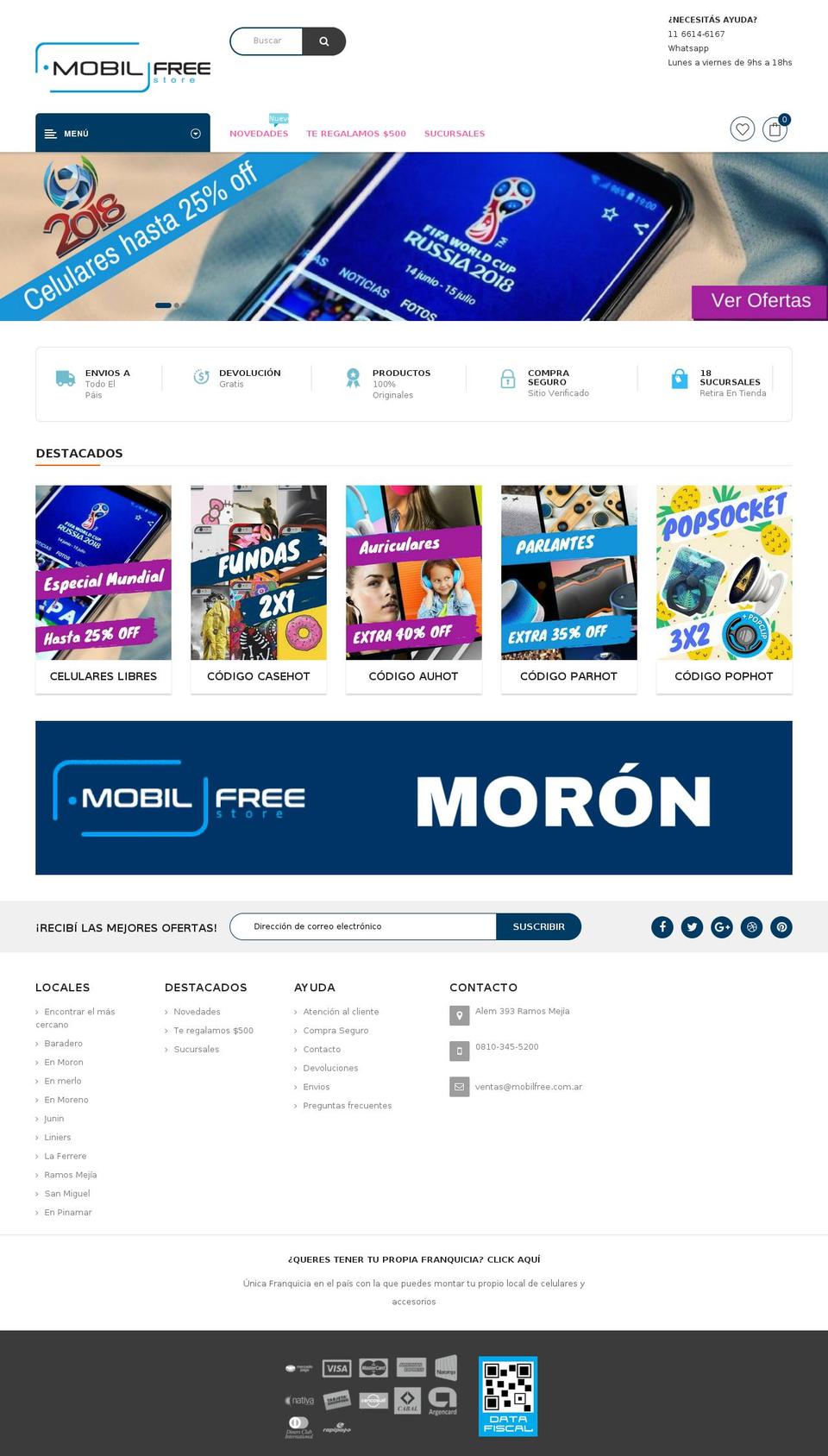 Definitivo Shopify theme site example mobil-free.com