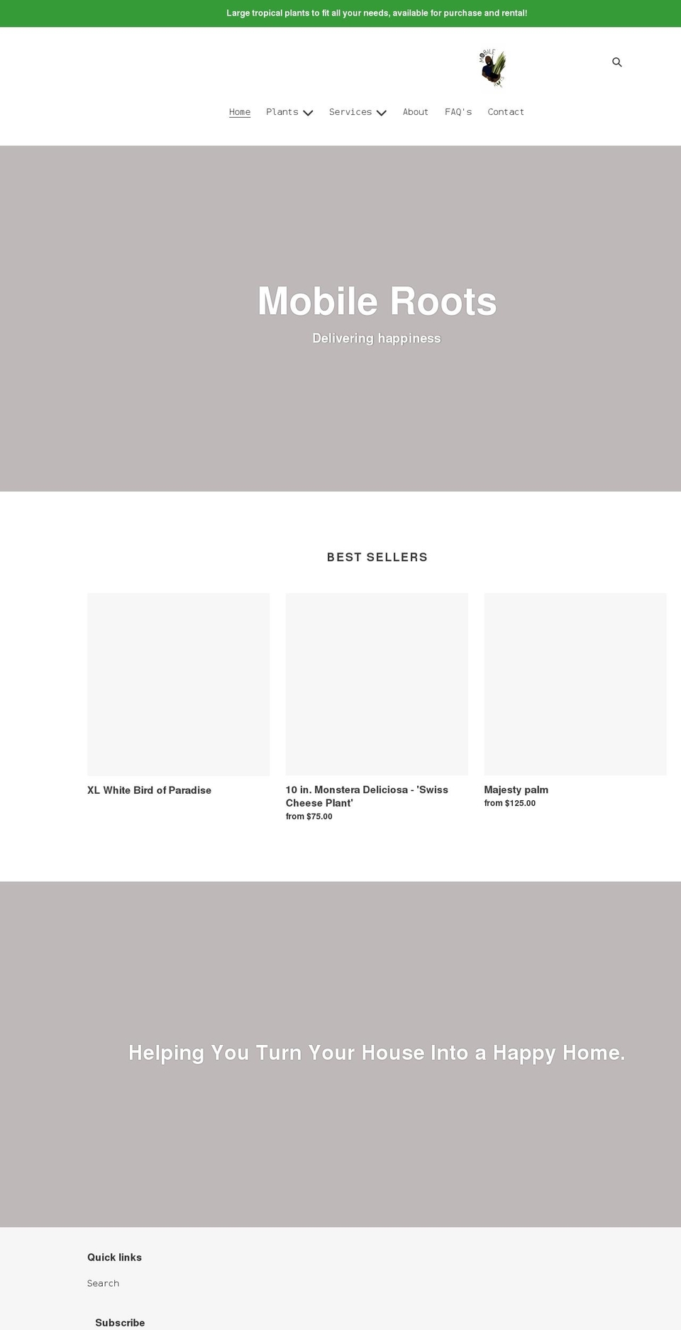mobile-roots.com shopify website screenshot
