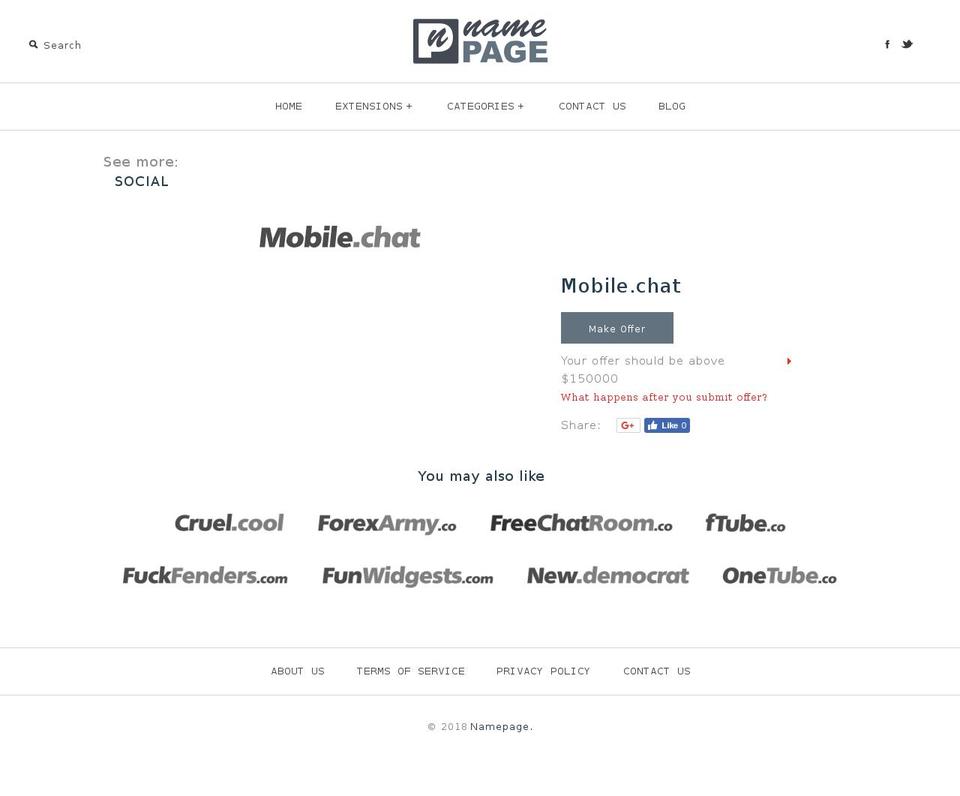 mobile.chat shopify website screenshot