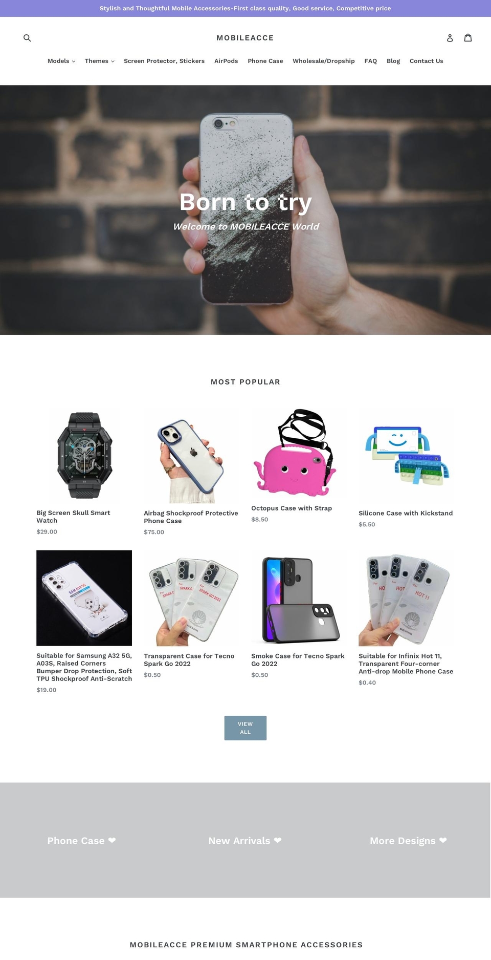 mobileacce.com — Shopify storefront screenshot