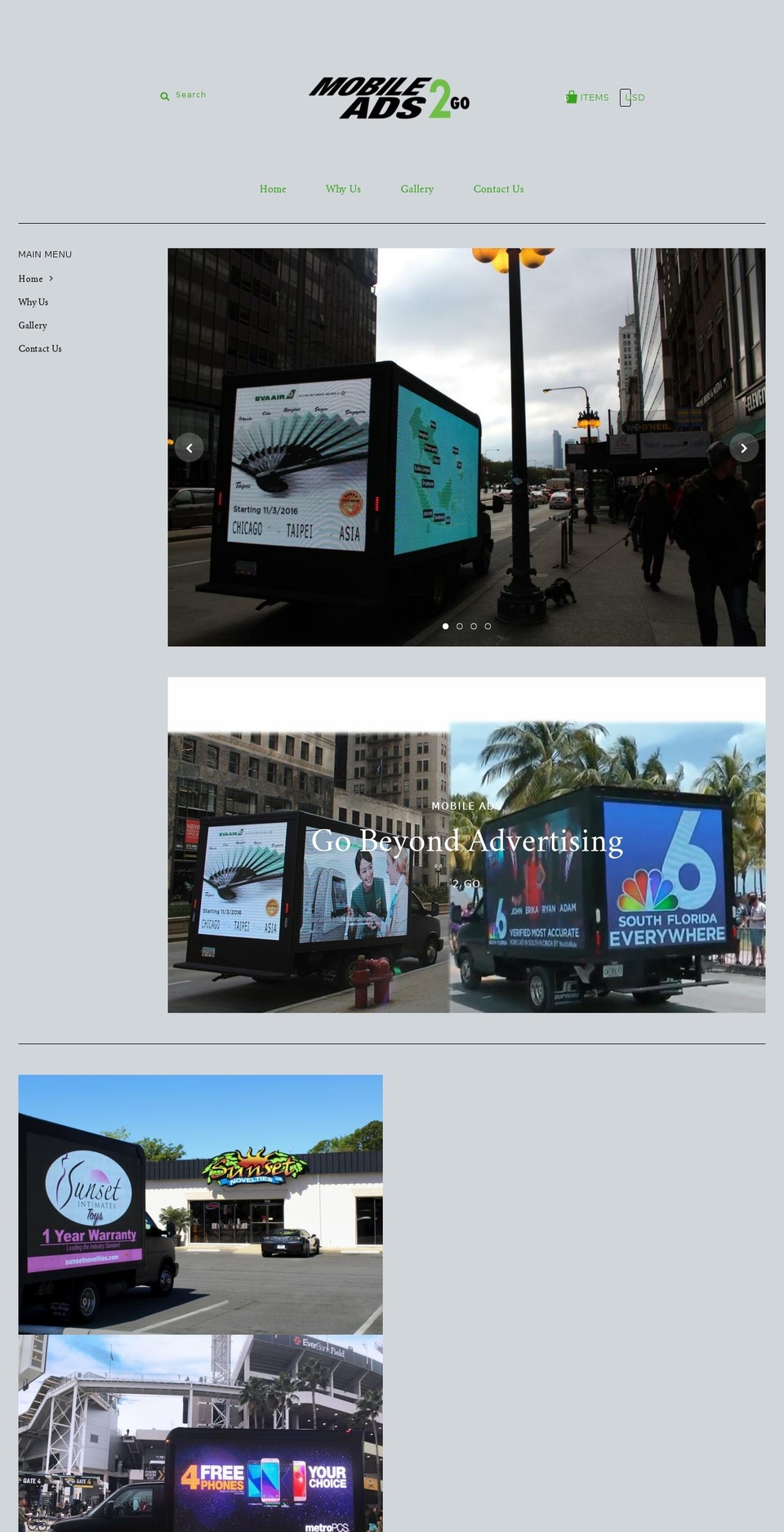 mobileads2go.com — Shopify storefront screenshot