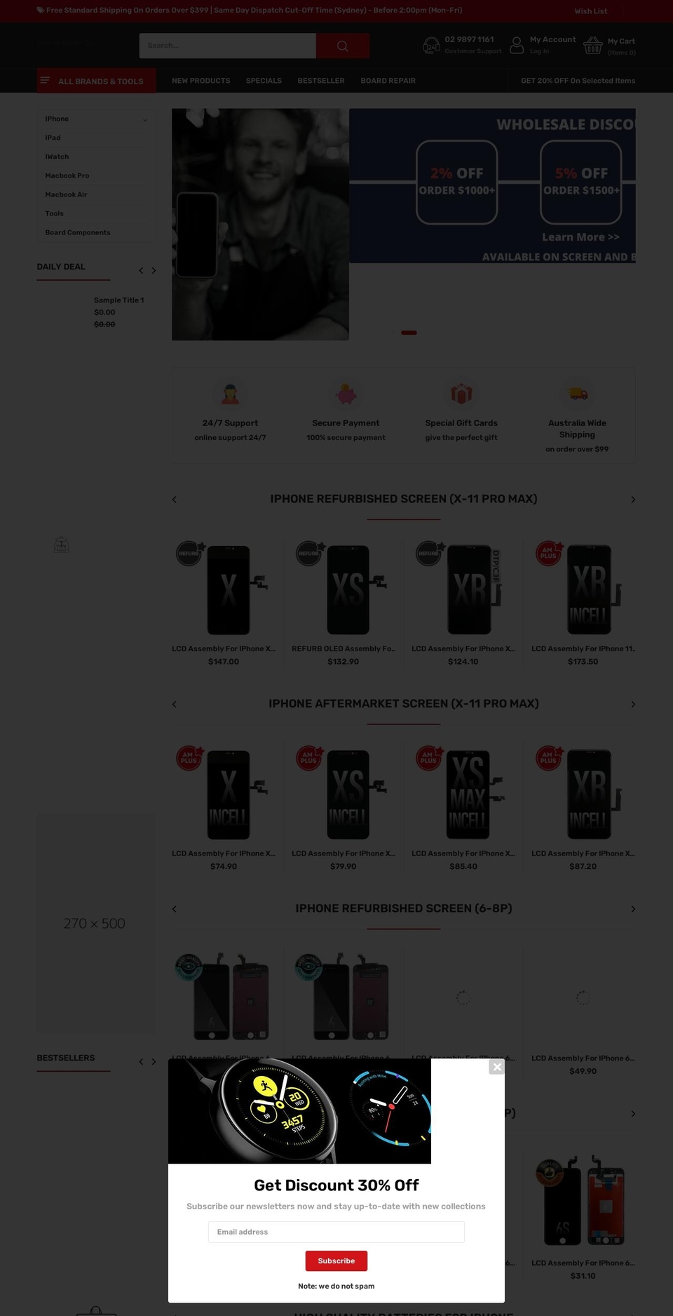 mobileclinic.com.au shopify website screenshot