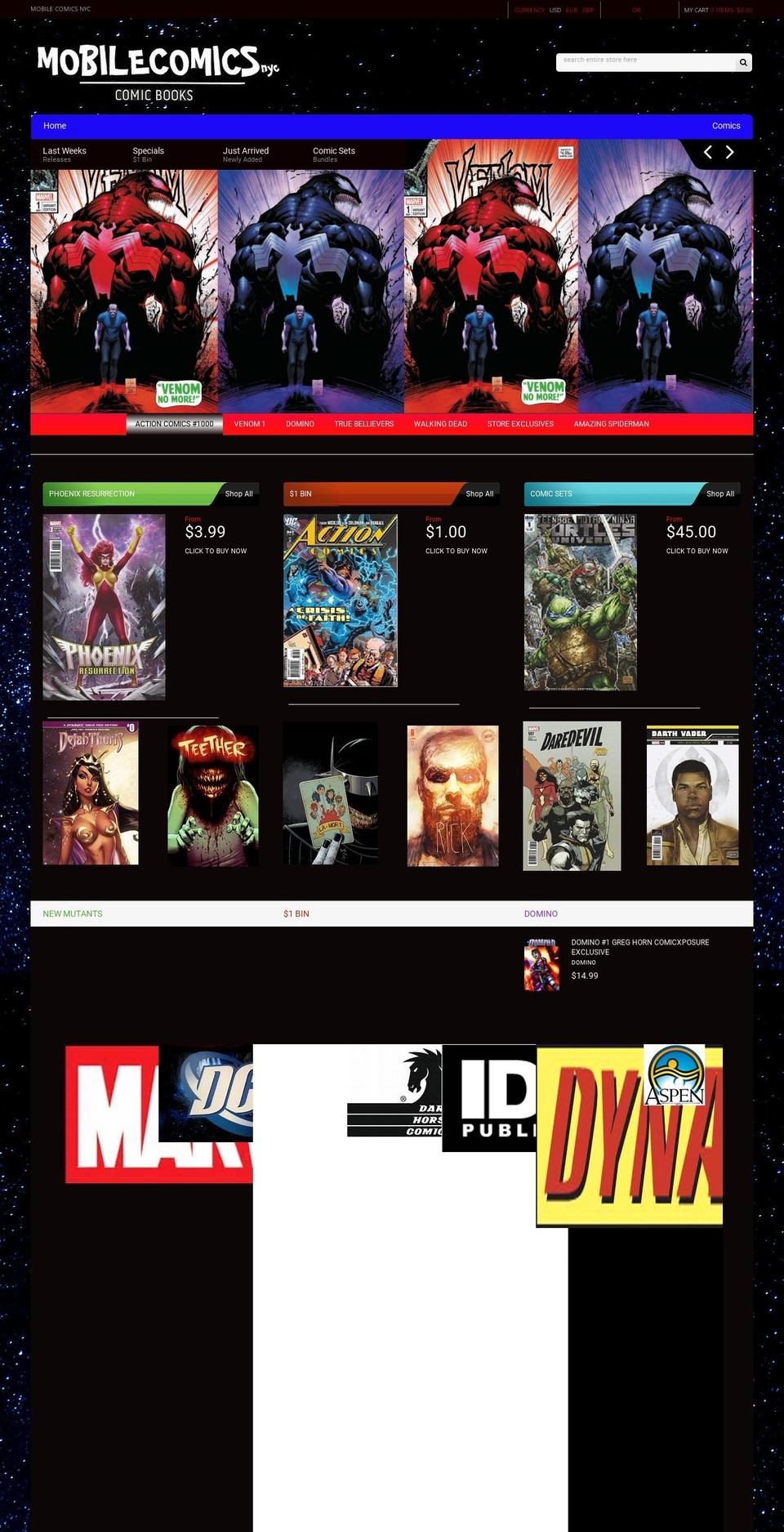 mobilecomicsnyc.com shopify website screenshot