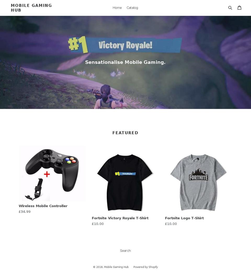 mobilegaminghub.com — Shopify storefront screenshot