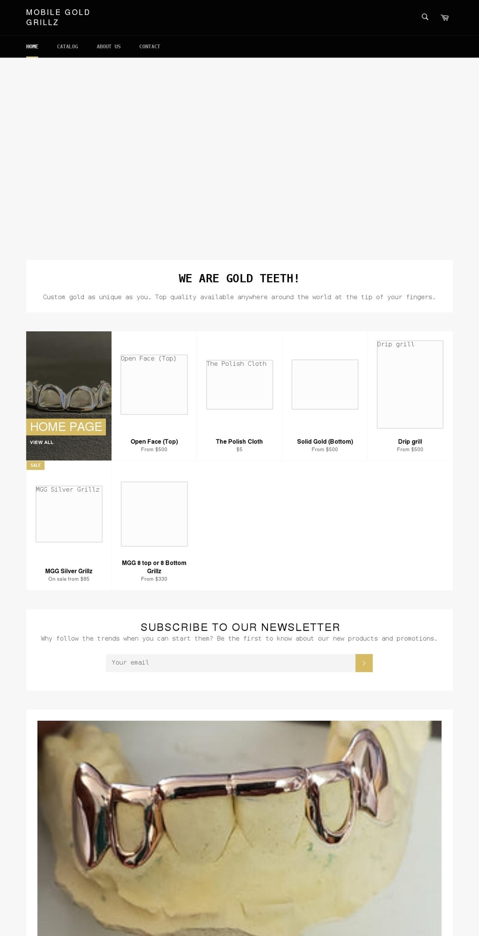mobilegoldgrillz.com shopify website screenshot