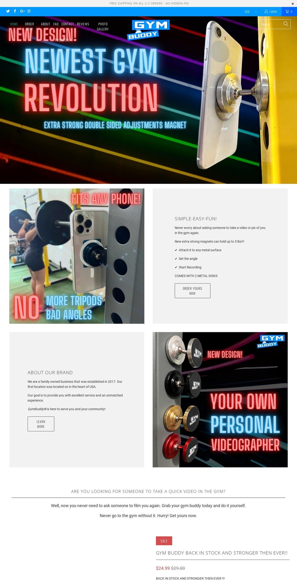 mobilegymbuddy.com shopify website screenshot
