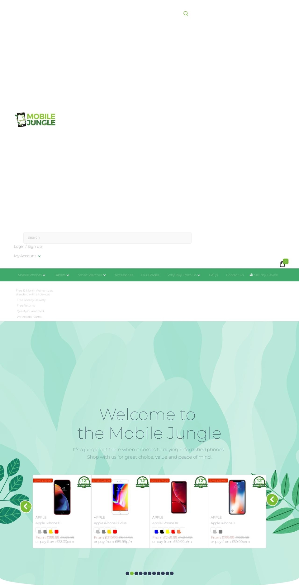 mobilejungle.com shopify website screenshot