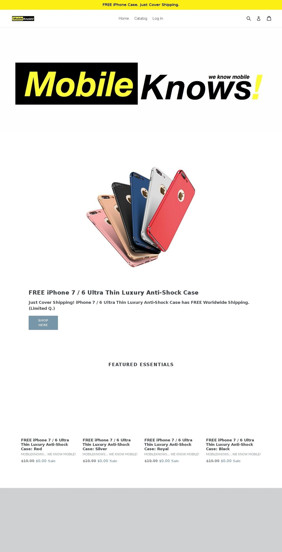 mobileknows.com shopify website screenshot