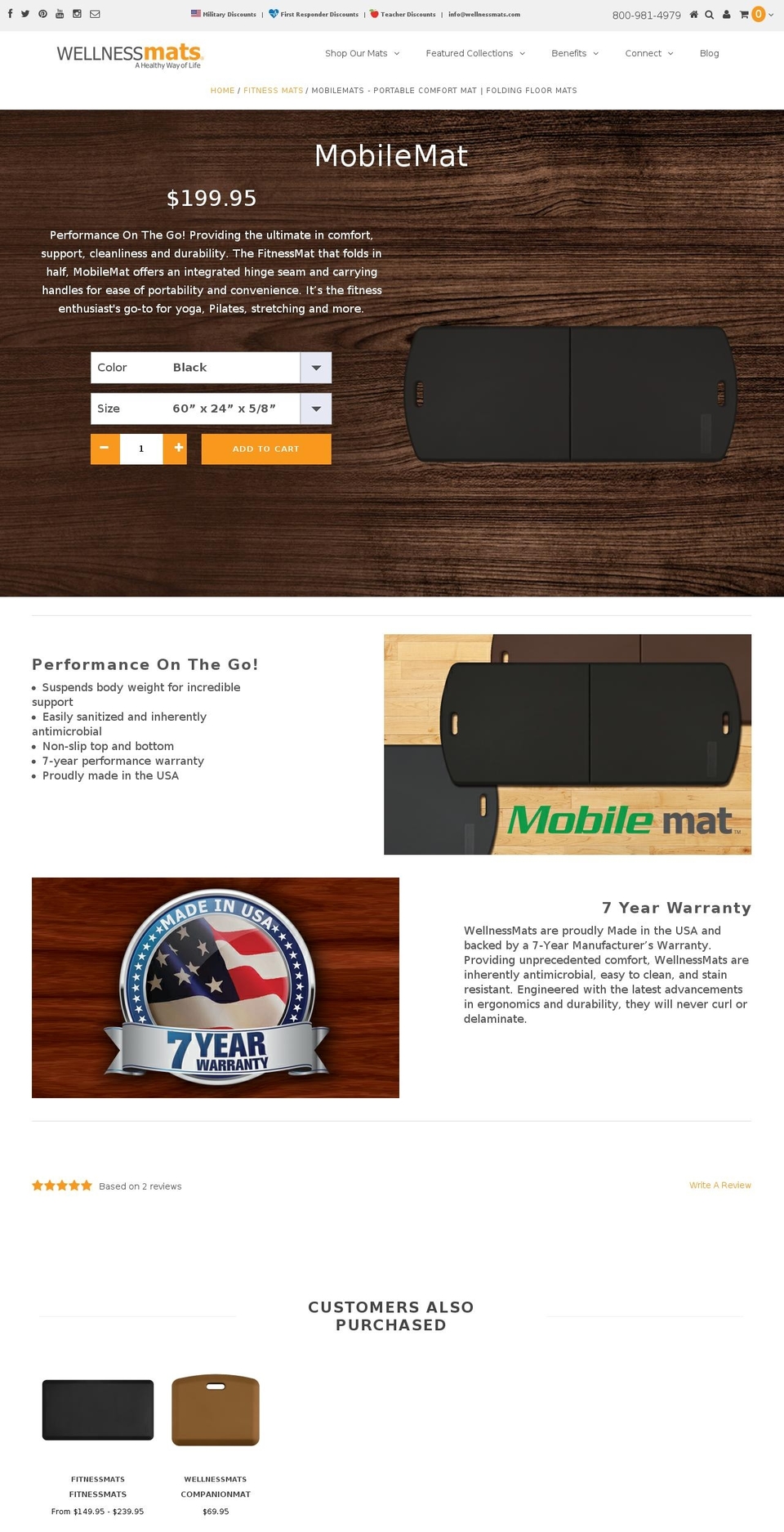 WellnessMats - December Mobile\/Tablet Update Shopify theme site example mobilemat.com