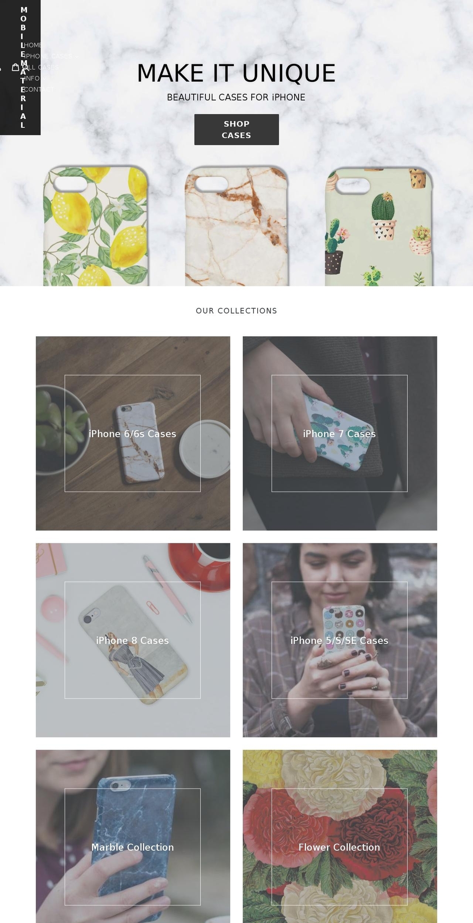 mobilematerial.com — Shopify storefront screenshot