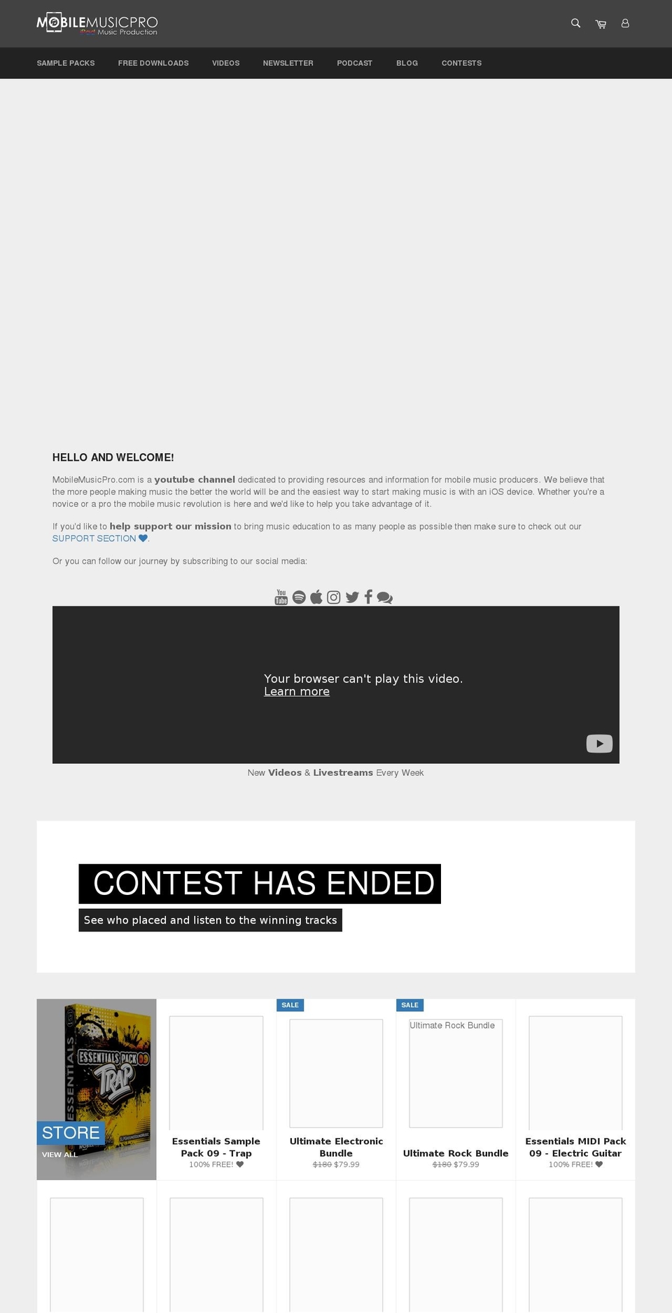 mobilemusicpro.com shopify website screenshot