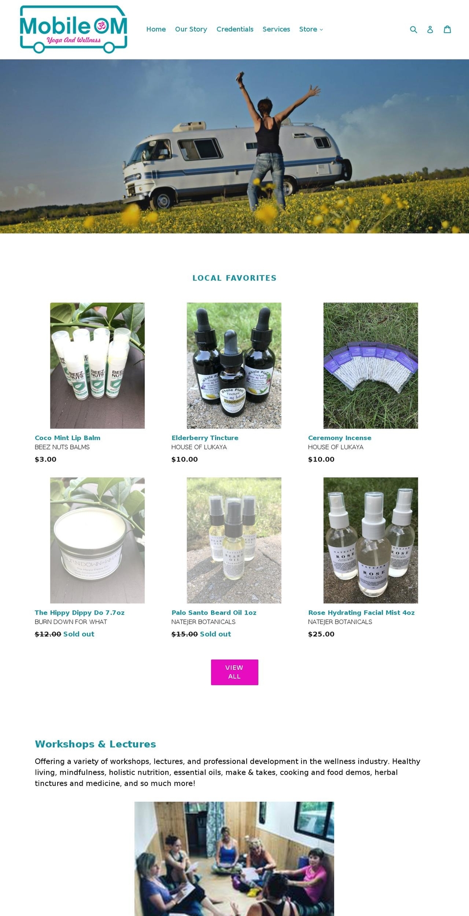 mobileomwellness.com — Shopify storefront screenshot