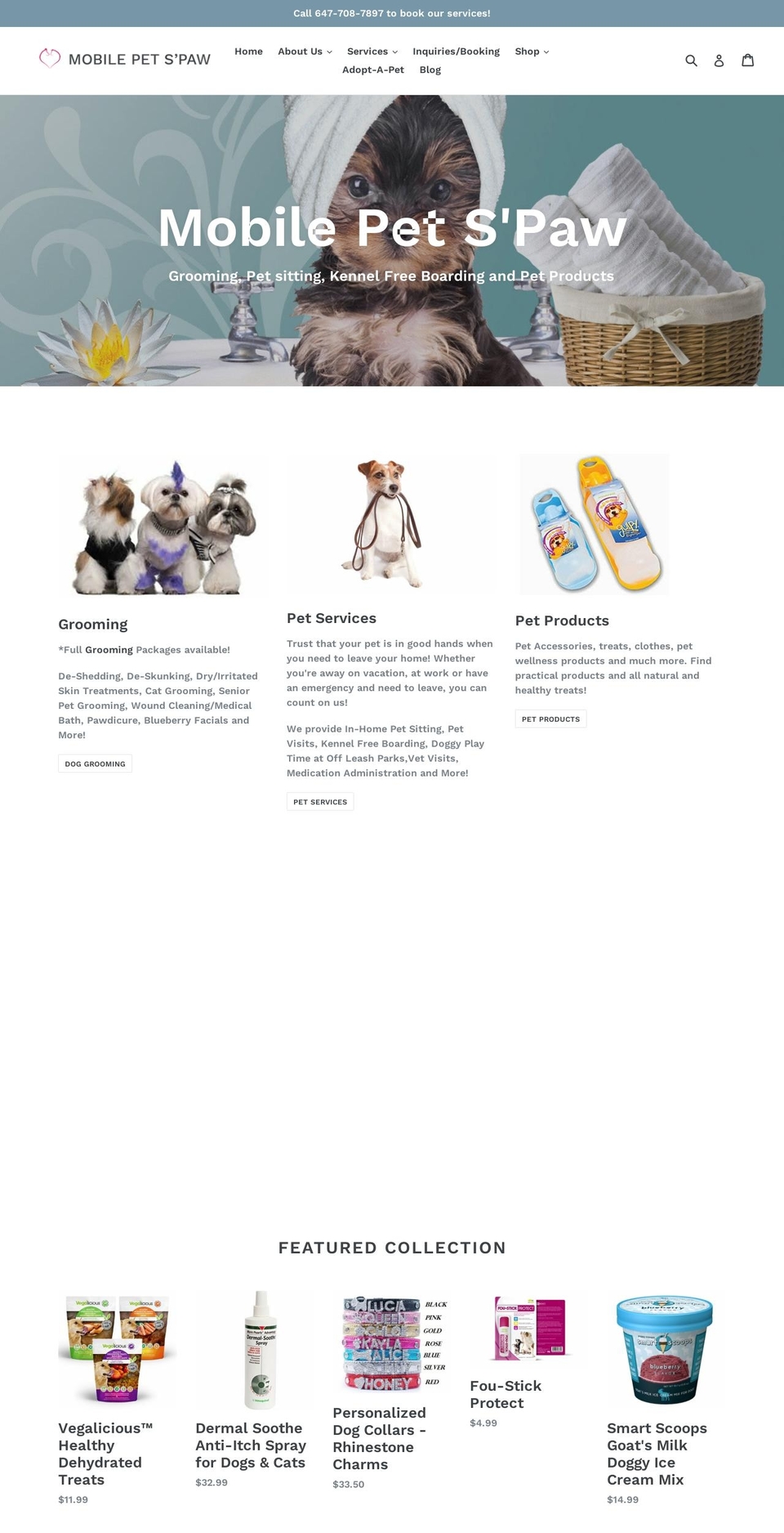 mobilepetspaw.ca shopify website screenshot