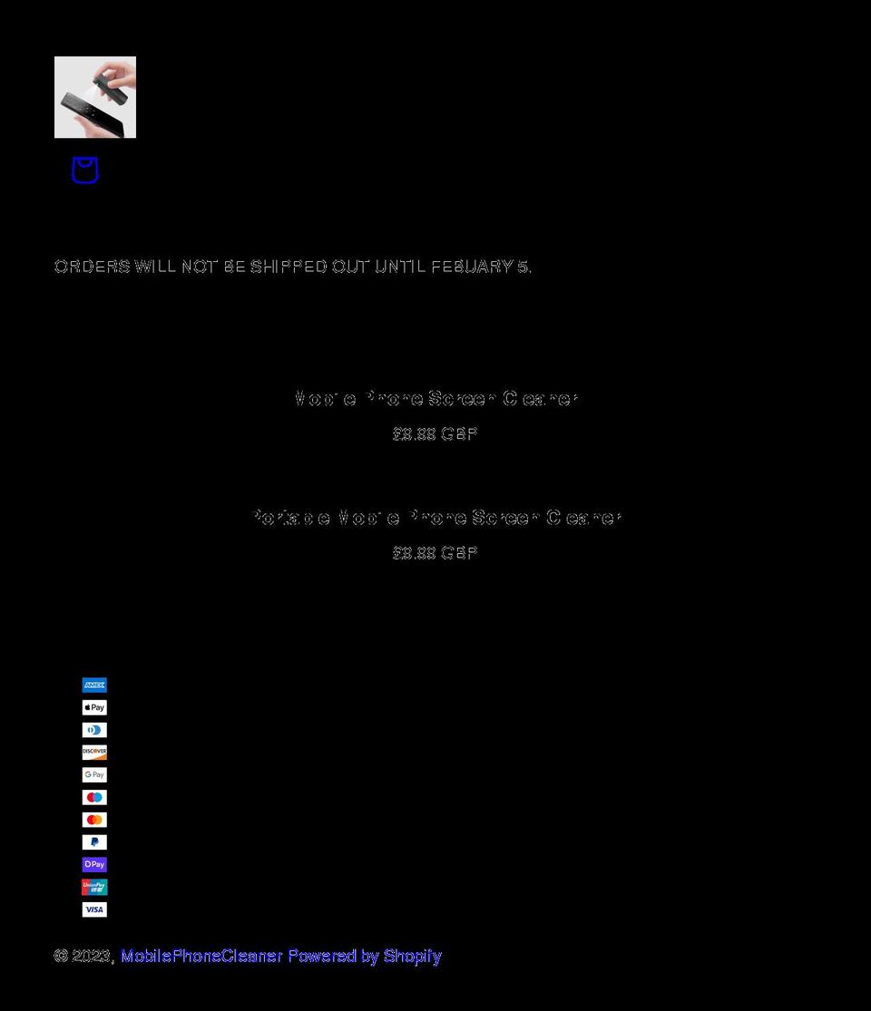 mobilephonecleaner.com shopify website screenshot