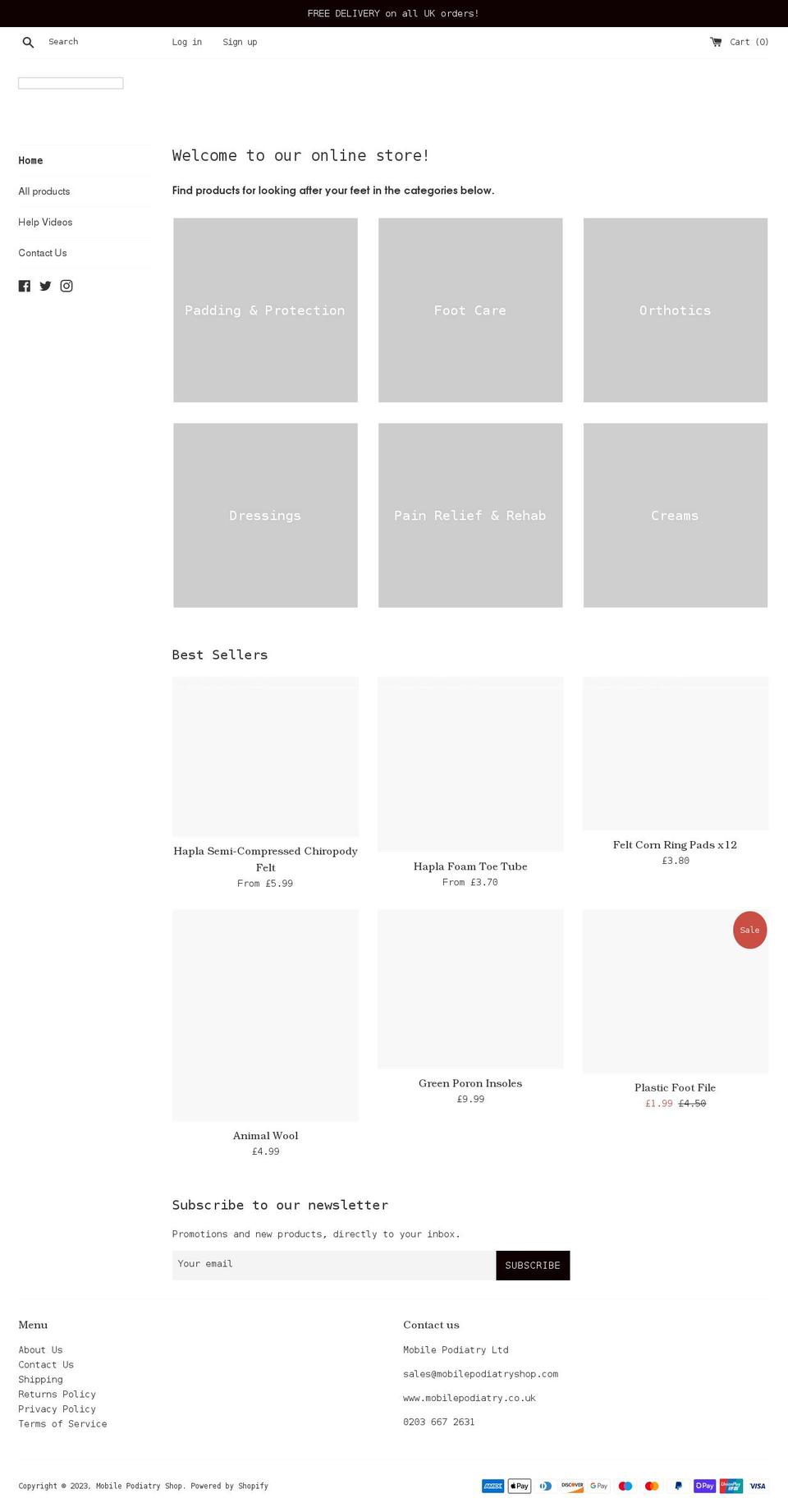 mobilepodiatryshop.com shopify website screenshot