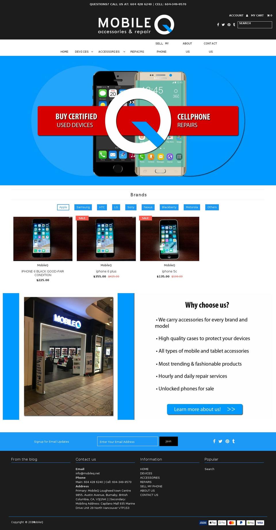 mobileq.net shopify website screenshot