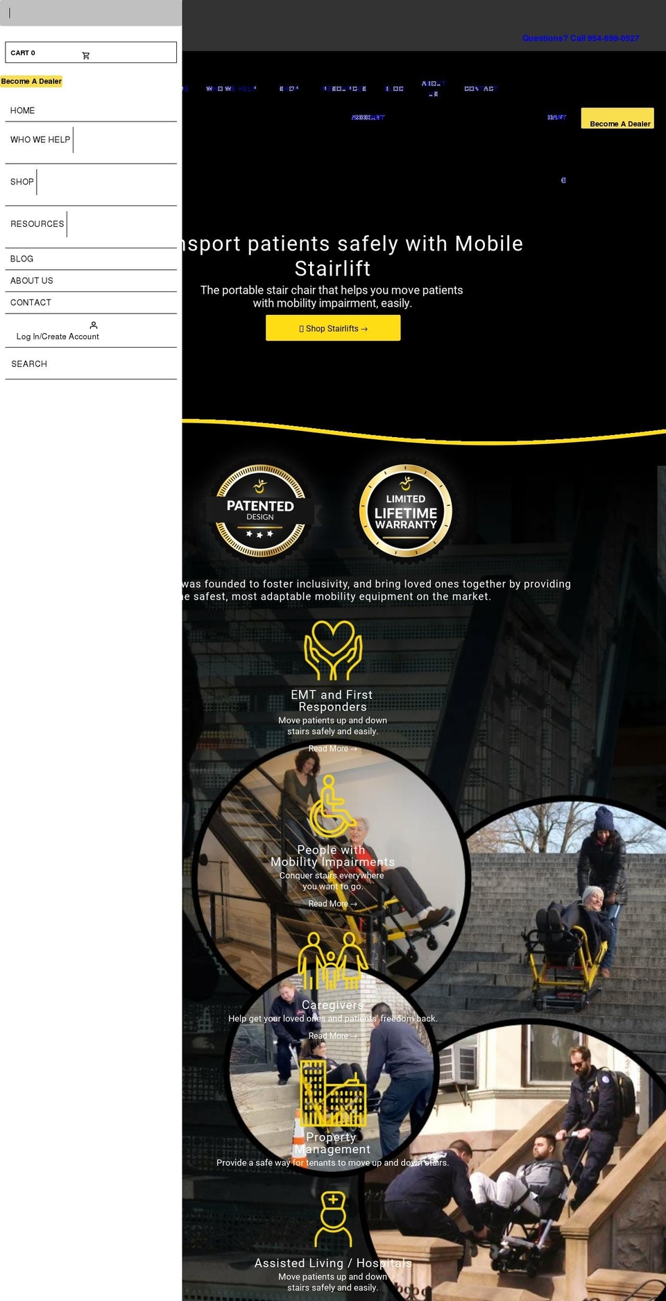 mobilestairlift.com shopify website screenshot