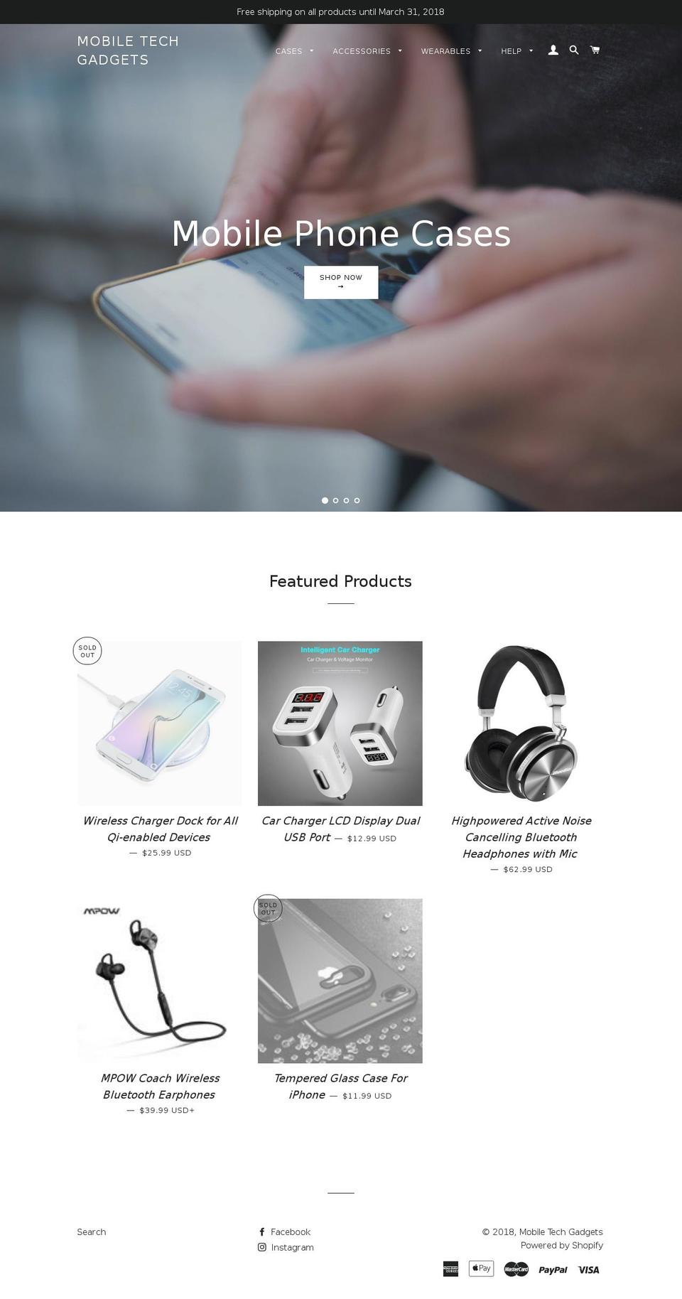 mobiletechgadgets.com — Shopify storefront screenshot