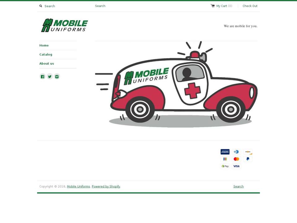 mobileuniforms.us shopify website screenshot