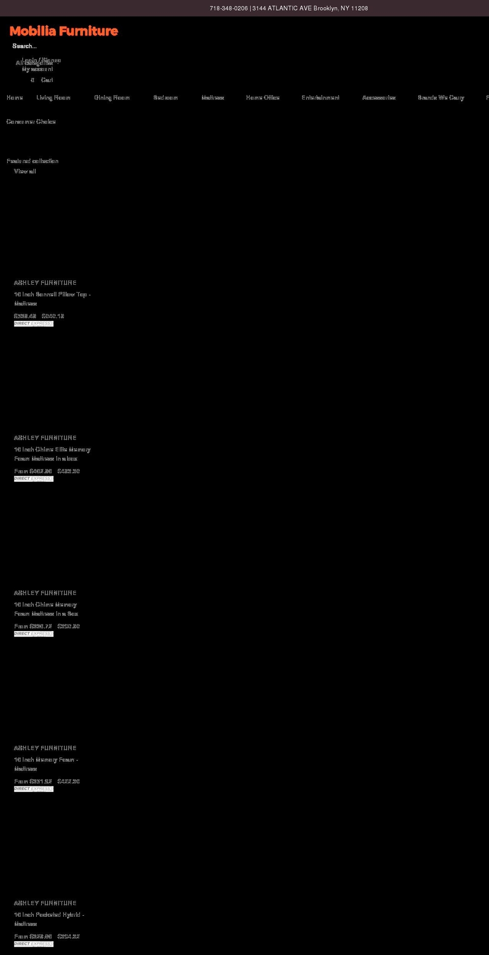 mobiliafurniturestore.com shopify website screenshot