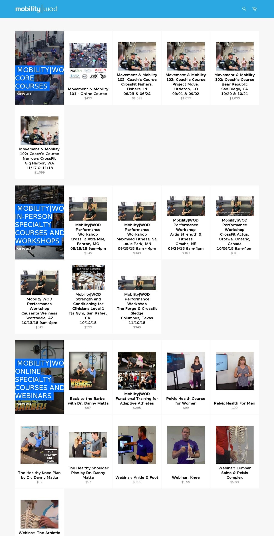 mobilitywod.myshopify.com shopify website screenshot