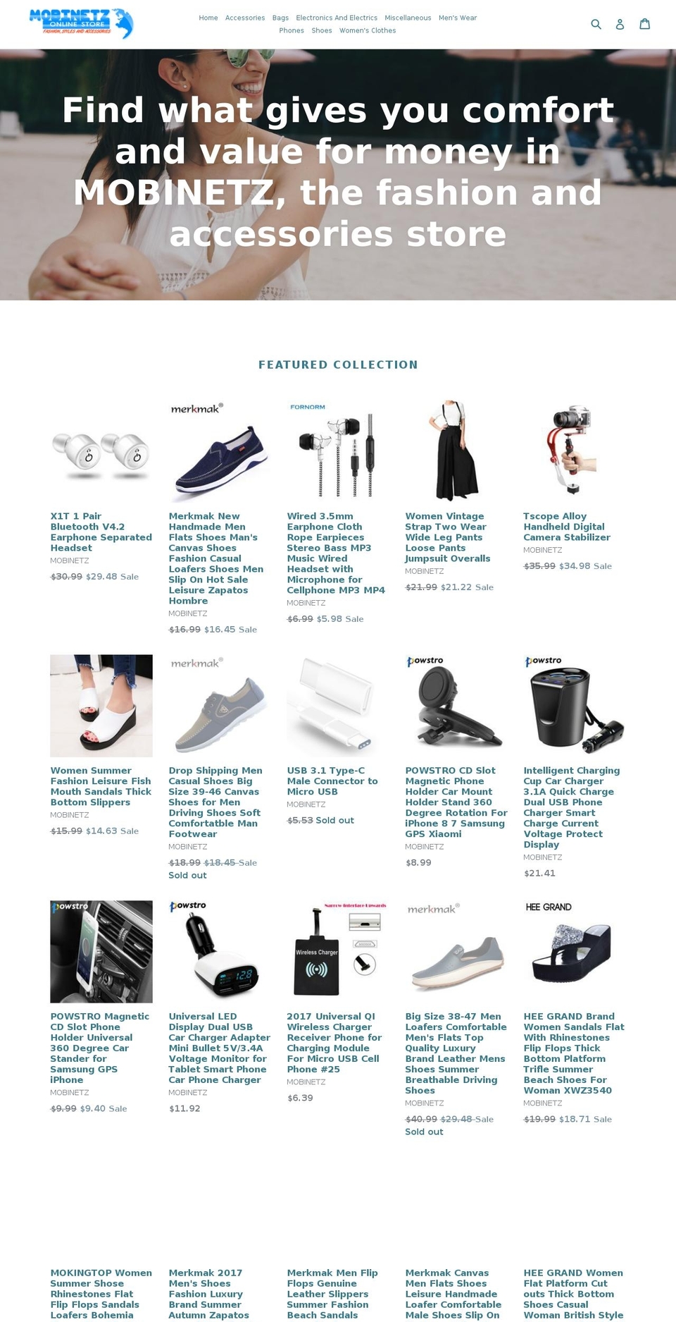 mobinetz.com — Shopify storefront screenshot