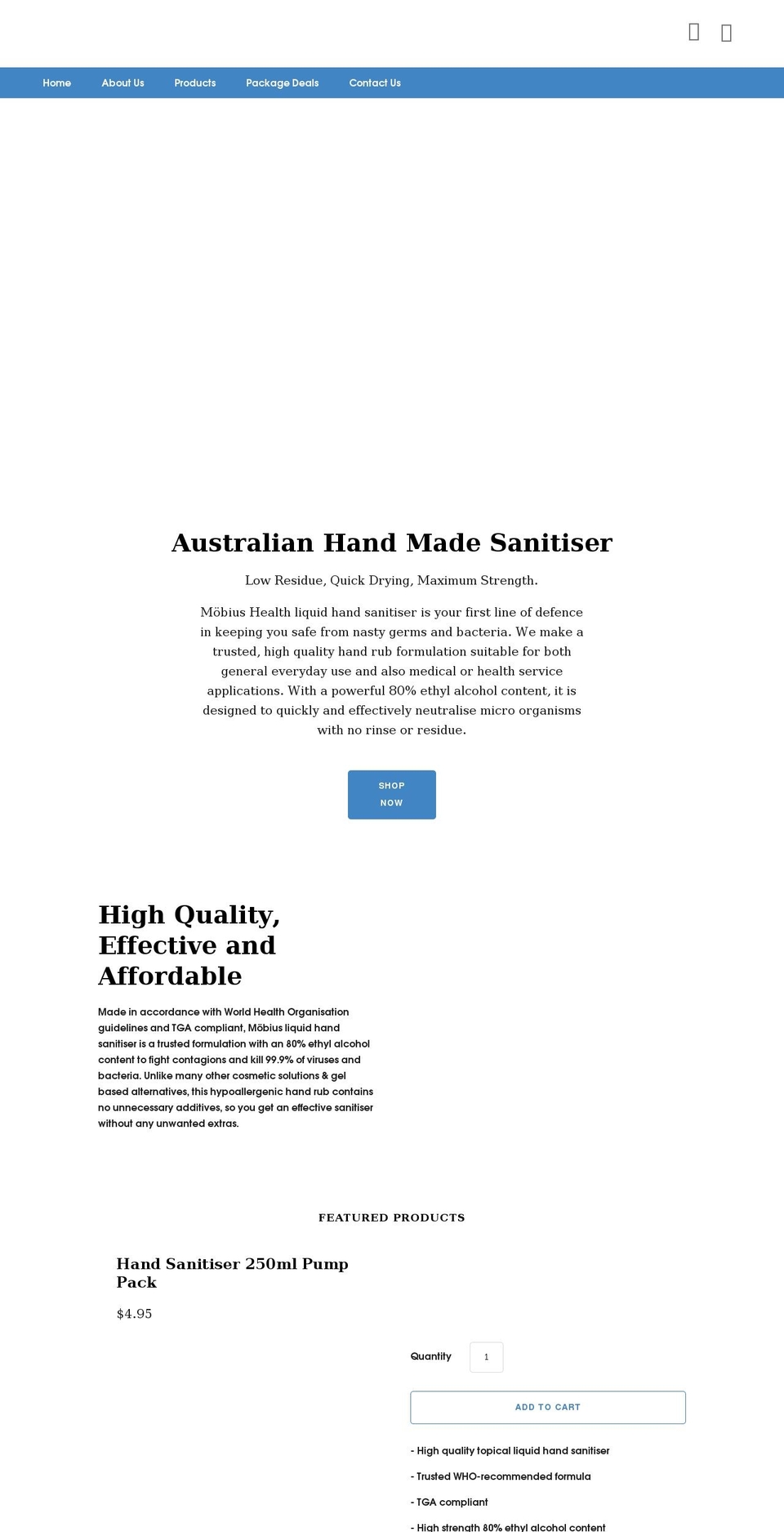 mobiushealth.com.au shopify website screenshot