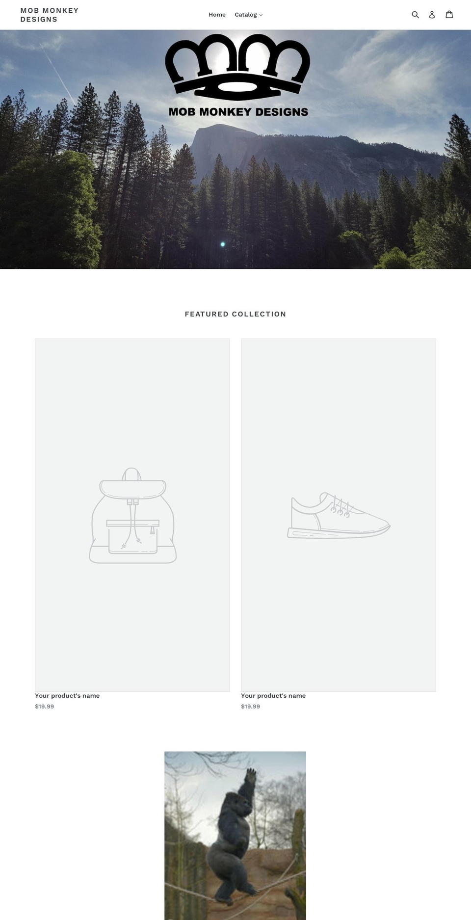 mobmonkeydesigns.com shopify website screenshot