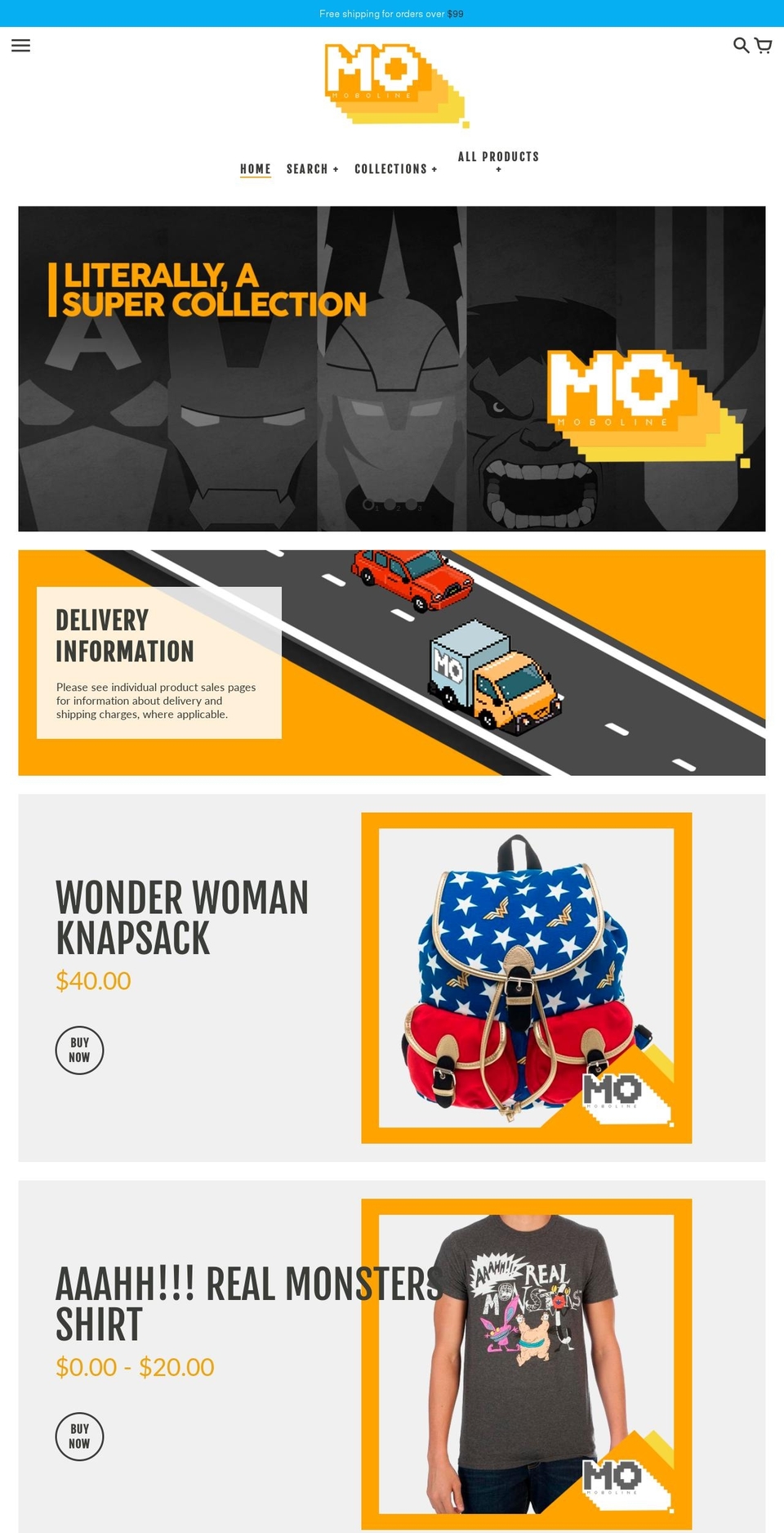 moboline.com shopify website screenshot