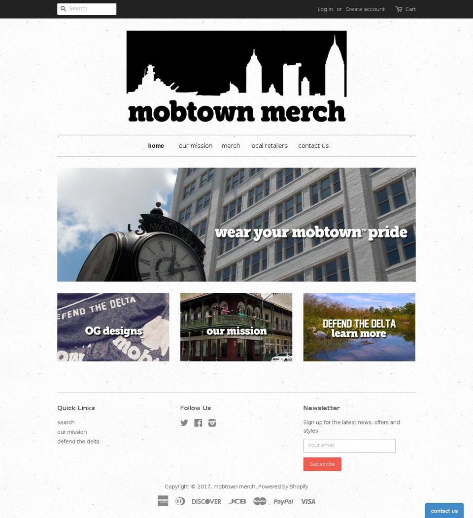 mobtownmerch.com shopify website screenshot