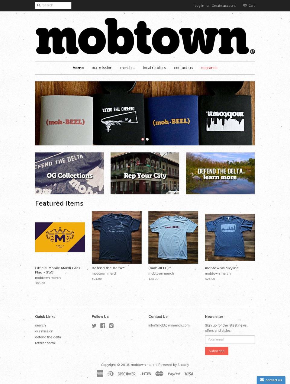 mobtownthreads.com — Shopify storefront screenshot