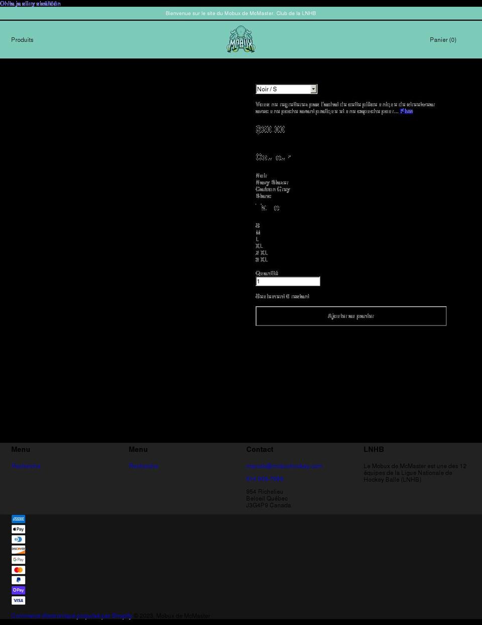 mobuxhockey.com shopify website screenshot