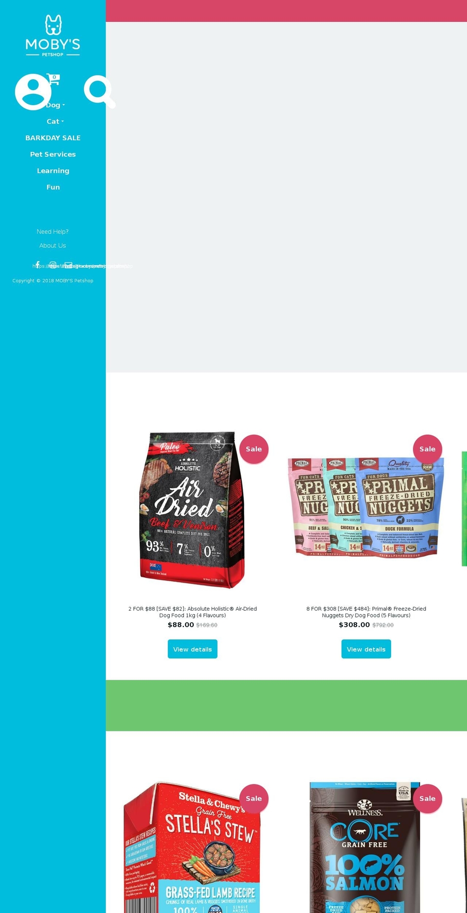 mobyspetshop.com — Shopify storefront screenshot
