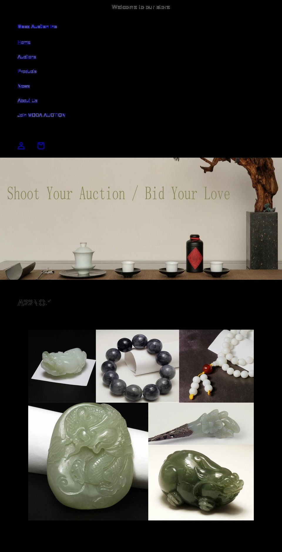 mocaauction.com shopify website screenshot