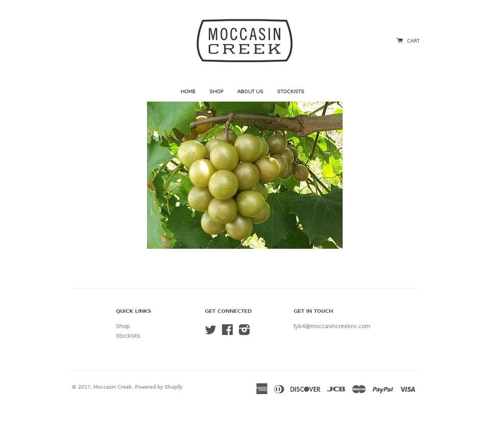 moccasincreeknc.com shopify website screenshot