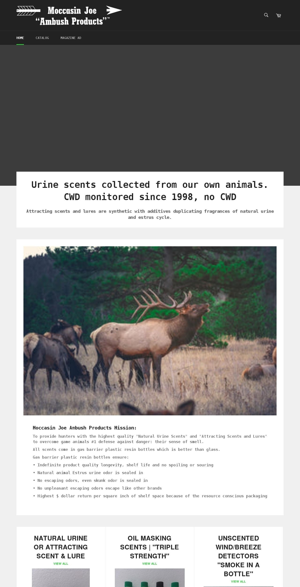 moccasinjoedist.com shopify website screenshot