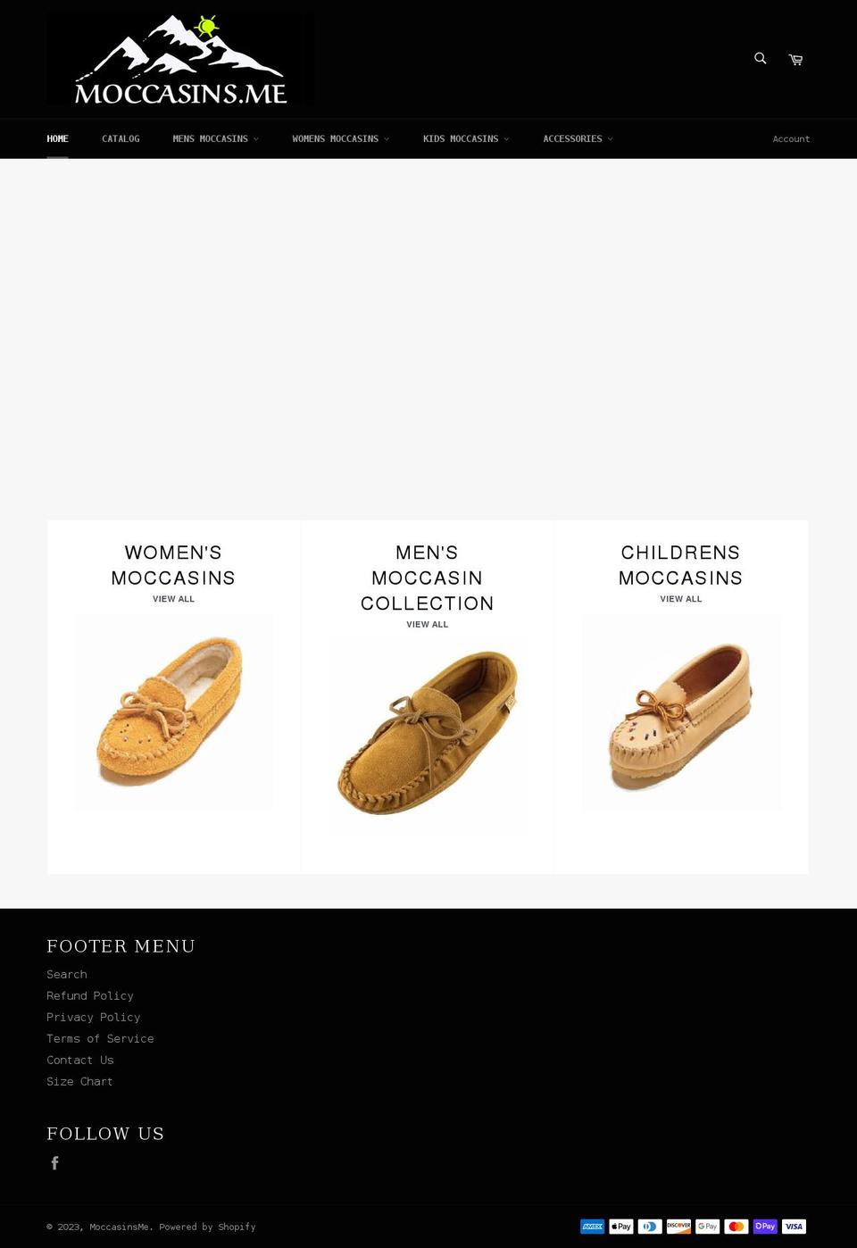 moccasins.me shopify website screenshot