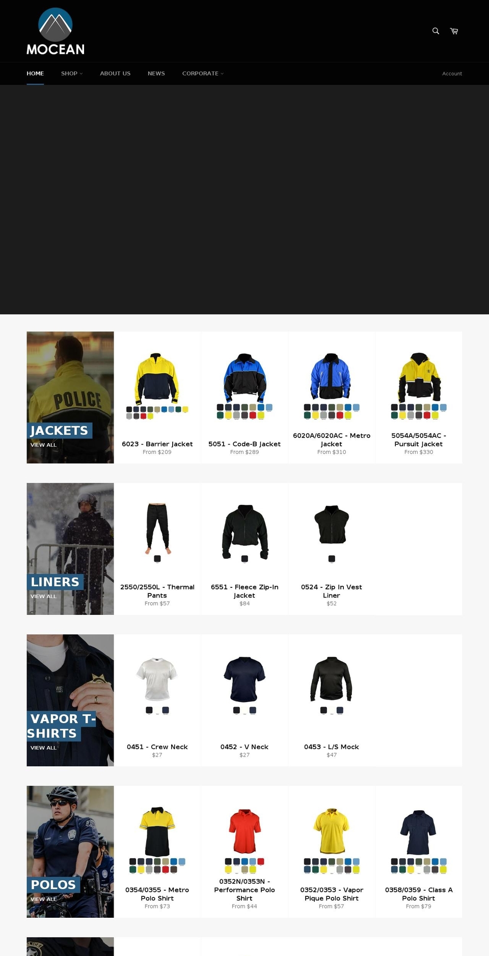 moceantactical.com shopify website screenshot