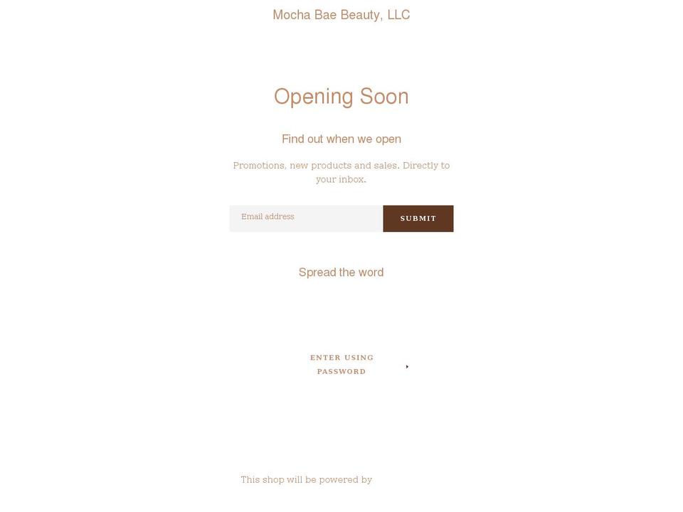 mochabaebeauty.com shopify website screenshot