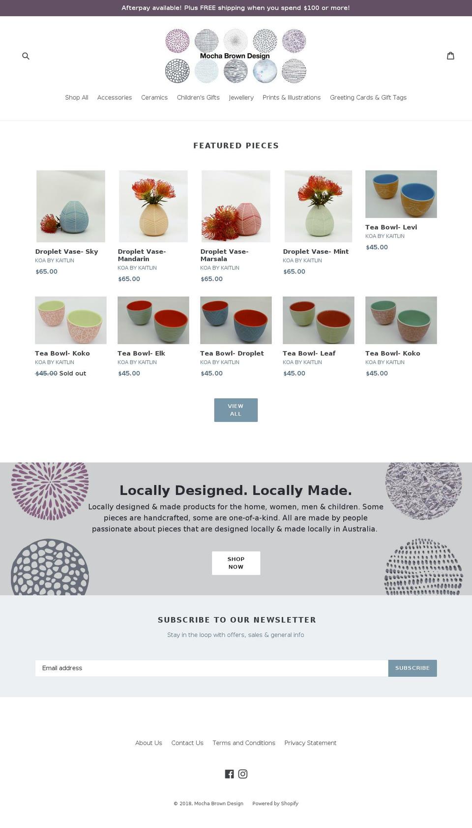 mochabrowndesign.com — Shopify storefront screenshot
