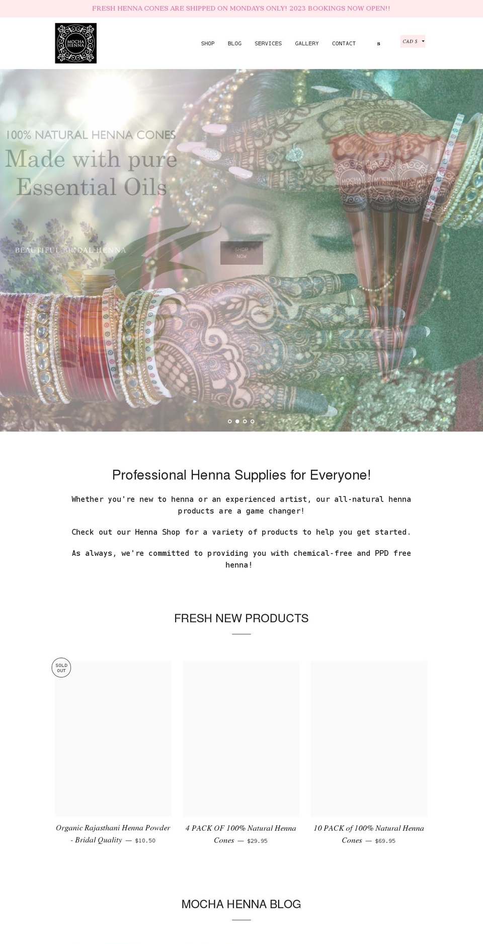 mochahenna.com shopify website screenshot