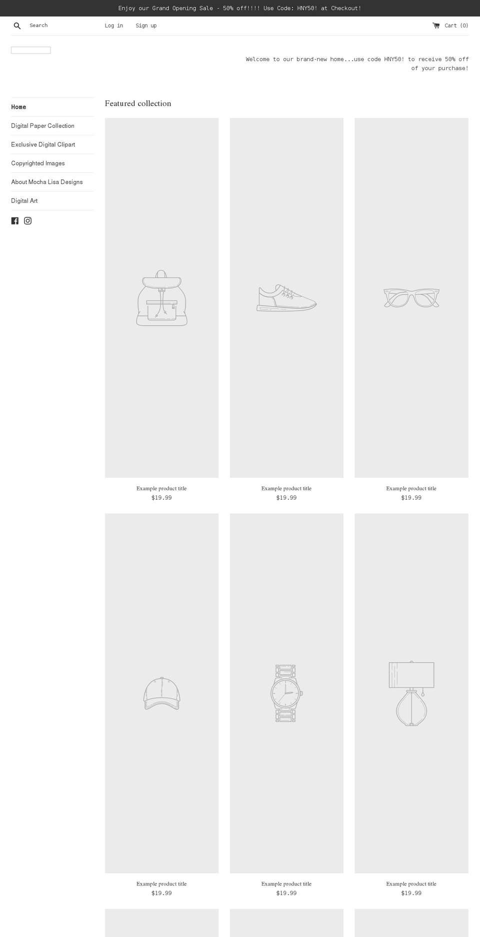 mochalisadesigns.com shopify website screenshot