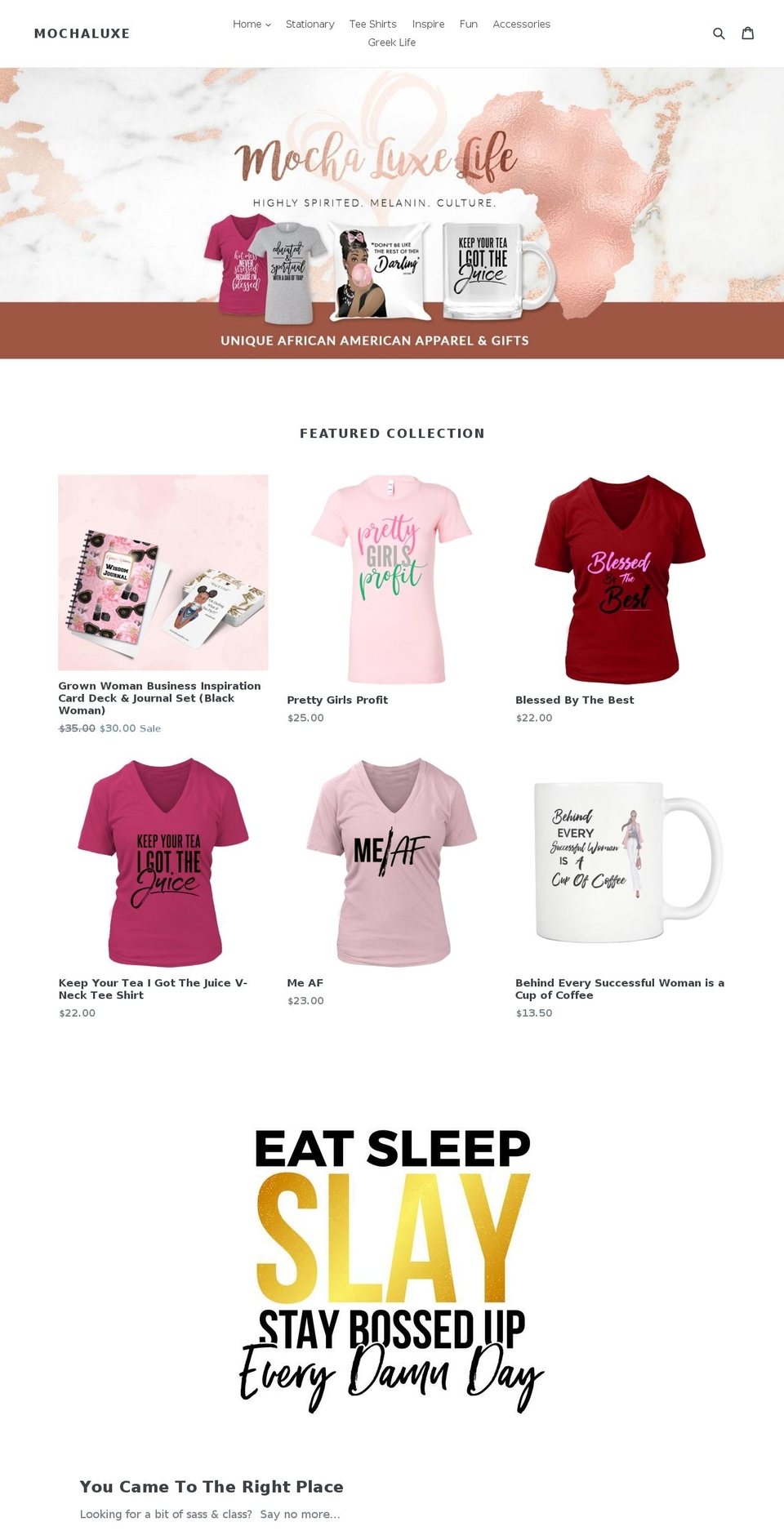 mochaluxelife.com — Shopify storefront screenshot
