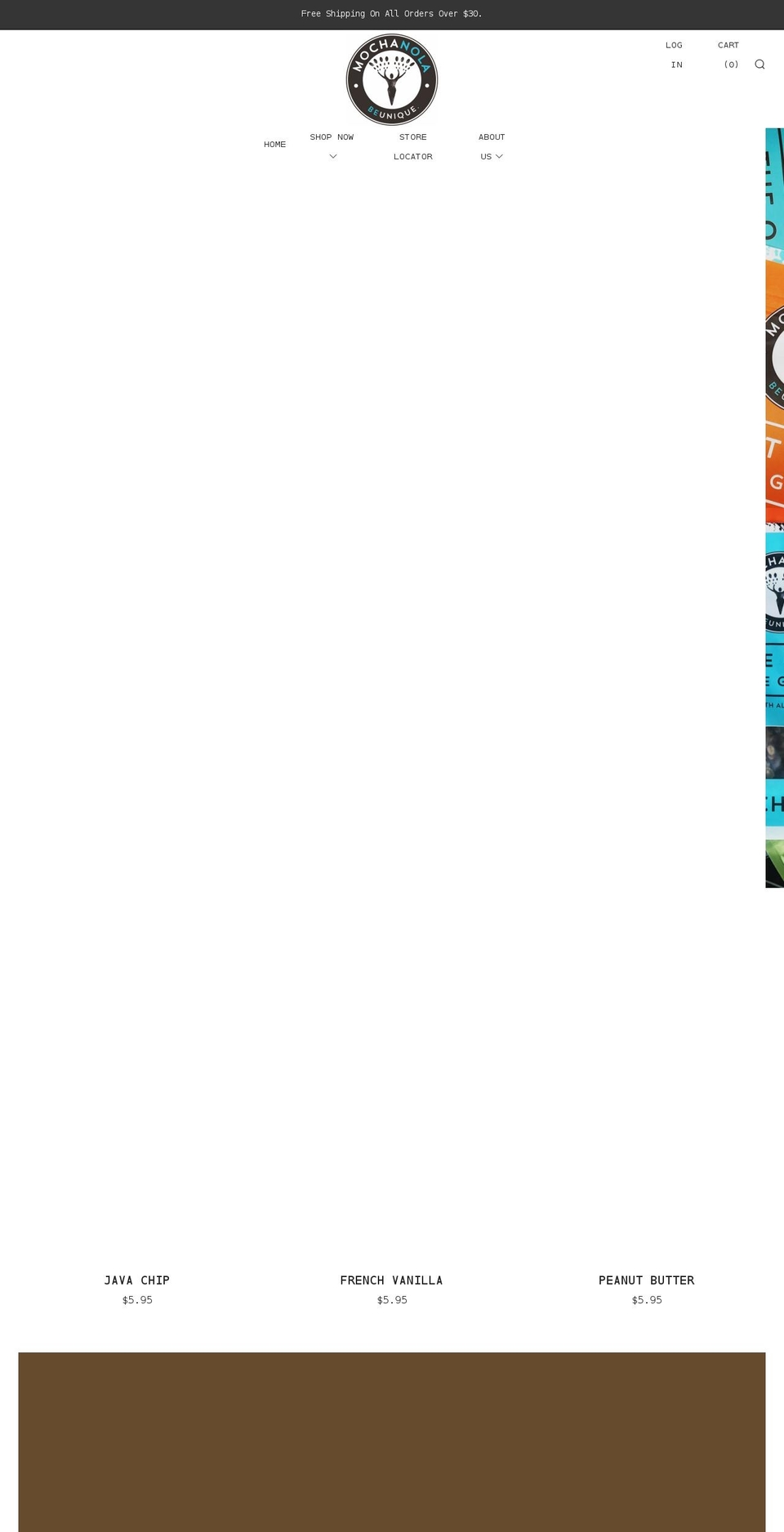 mochanola.com shopify website screenshot